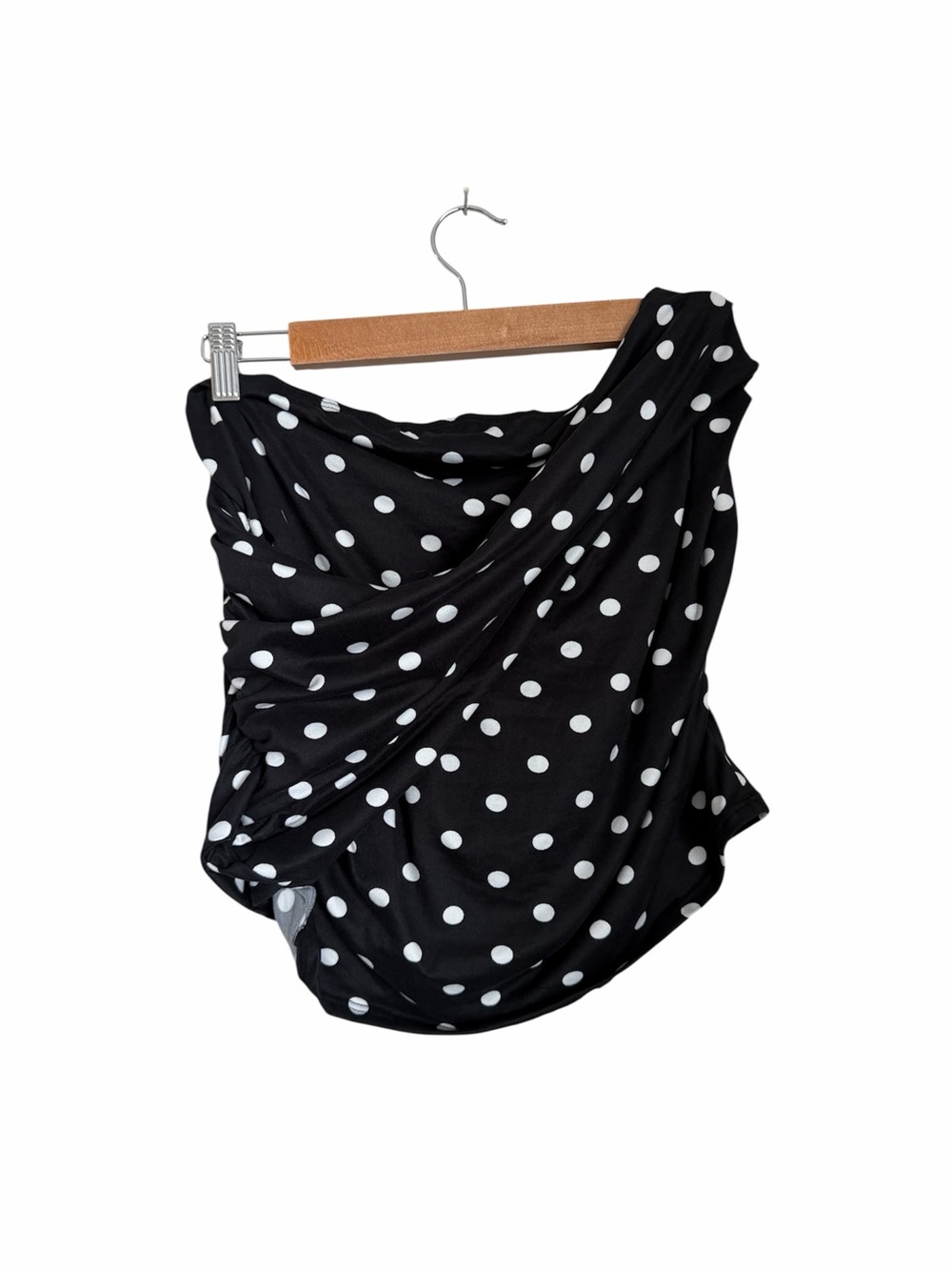 Fashion Nova Black and White Polka Dot Top and Bottoms Set